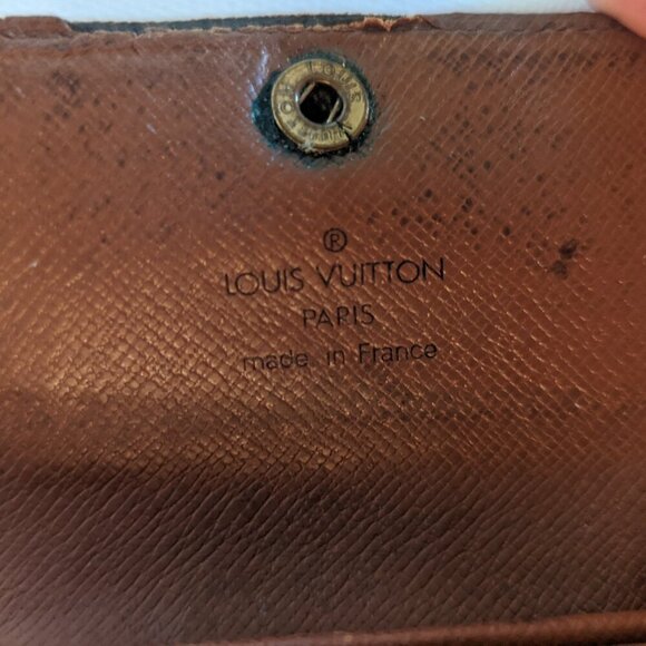 Louis Vuitton LV Authentic Brown Monogram Bi-Fold Coin Purse Designer Logo AS IS - Picture 3 of 10
